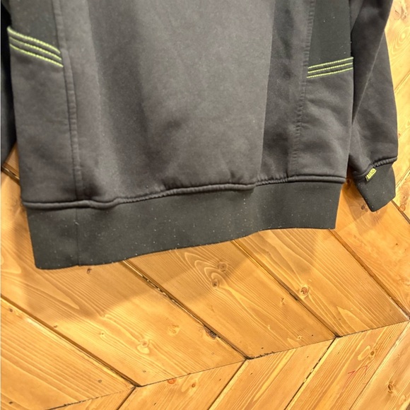 11 Workwear Black Hoodie with Neon Accents Large - Picture 7 of 8